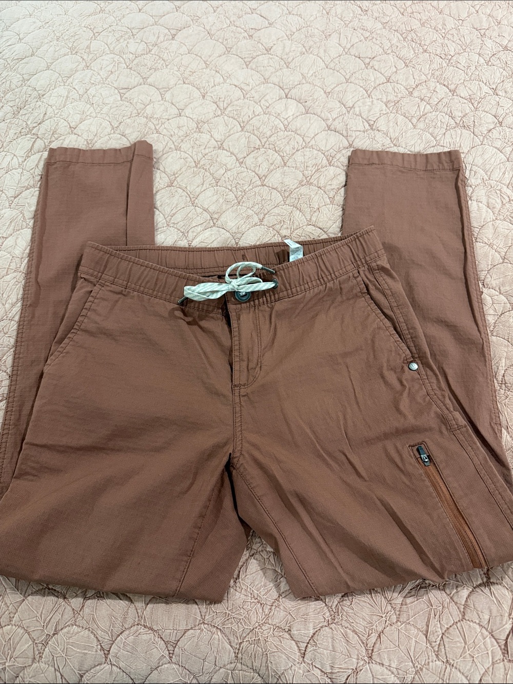 Vuori Rust Brown Drawstring Cargo Trousers